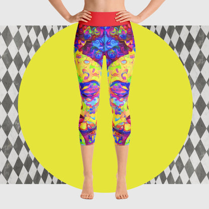 Music Therapy Capri Leggings Retro Smooth Vibes