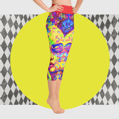 Music Therapy Capri Leggings Retro Smooth Vibes